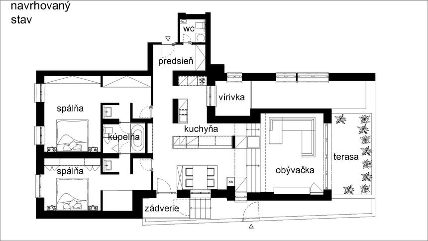 Návrh interiéru bytu, Bratislava - Staré mesto - podhradie